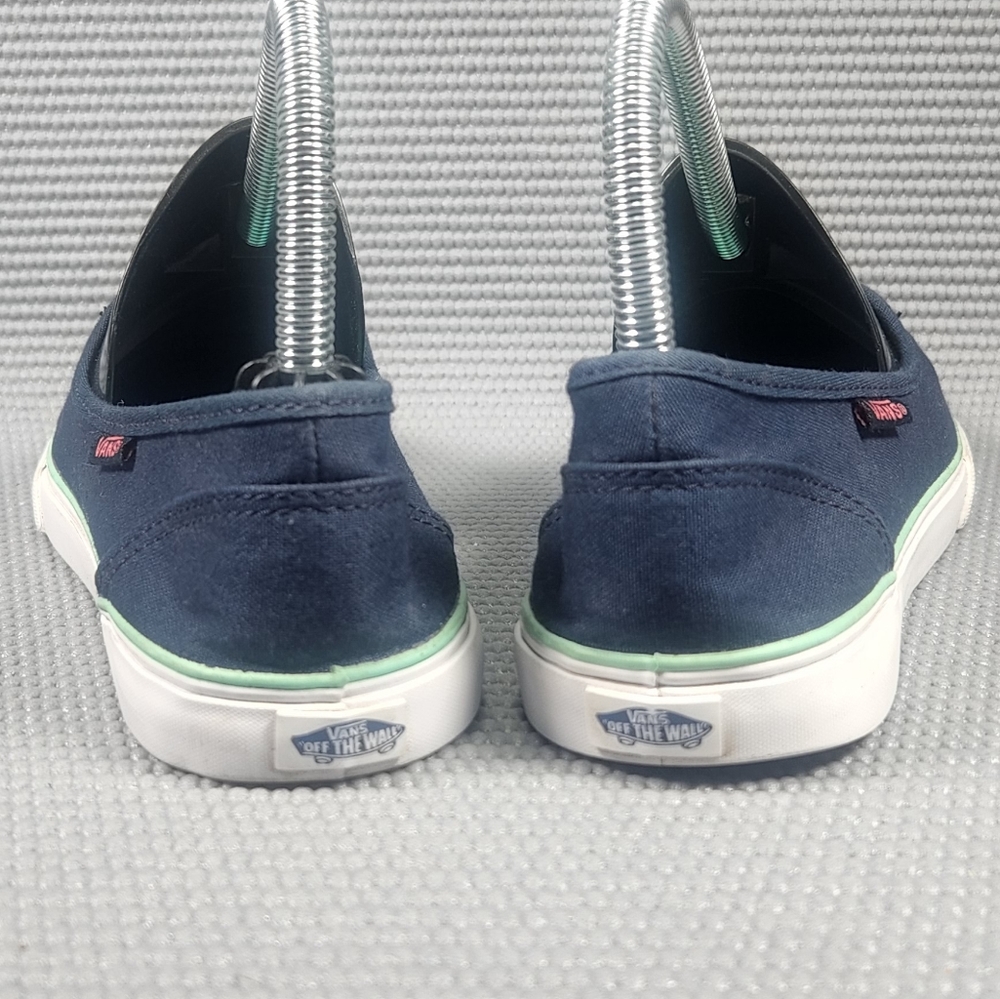 Vans Off The Wall Women's Size 6 Blue White Low Top Classic Shoes TB9C - Picture 4 of 8